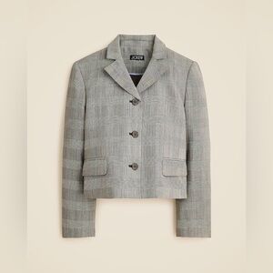 J CREW SIZE 18 Cropped lady blazer in plaid Italian gauzy wool blend CN798 $398